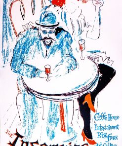 Sketch of Toulouse-Lautrec and Red Haired Lady Luck inside Insomniac Jazz Club